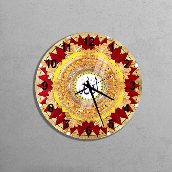 Tempered Glass Allah Calligraphy Islamic Wall Clock, Islamic Wall Art Decor, Muslim Home Decoration, Islamic Gifts, Arabic Quran Calligraphy