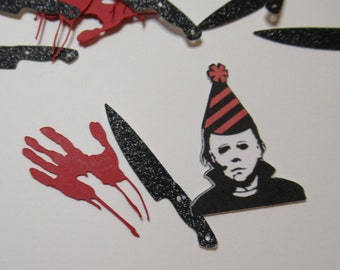 Michael Meyers Confetti / Horror Confetti / Halloween Party / Horror Birthday Theme, *Single Sided Confetti*