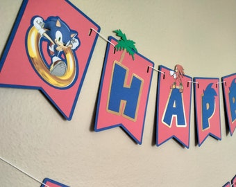 Sonic the Hedgehog birthday banner. sonic party, sonic birthday, sonic theme, sonic banner
