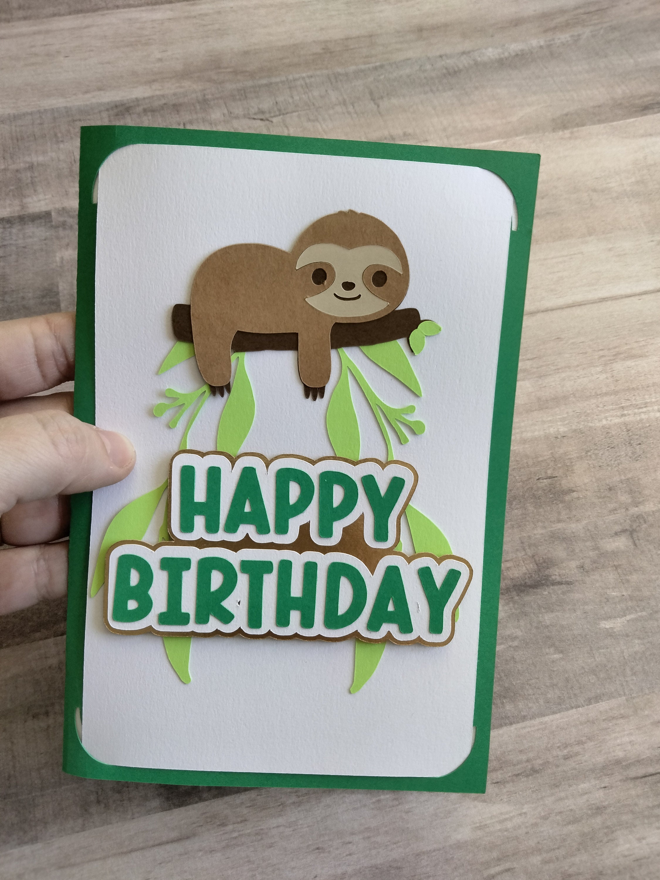 Sloth Birthday Card, Jungle Theme Birthday, Sloth Lover Card, Birthday ...