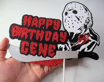 Jason Cake Topper - Friday the 13th Decor - Horror Theme - Halloween
