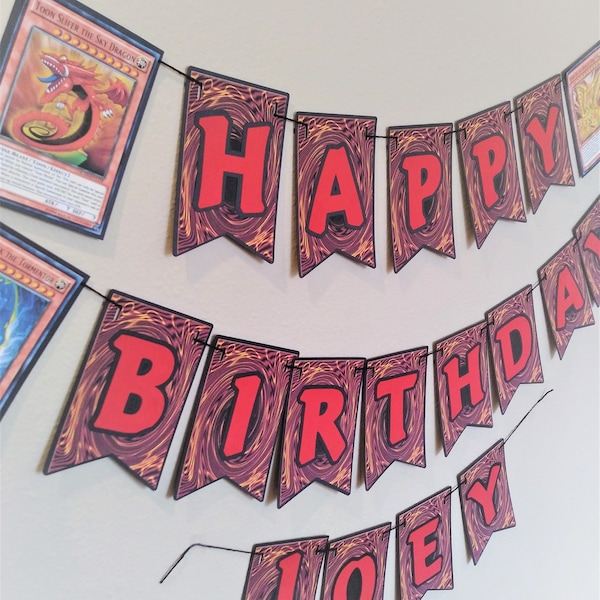 Yugioh Birthday Banner - Yugioh Party - Yugioh Theme - Yugioh Card Banner