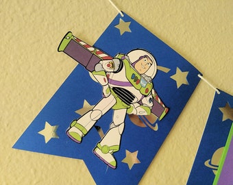 Buzz Lightyear Birthday Banner - Toy Story Birthday - Buzz theme - Toy Story Party - Space Theme