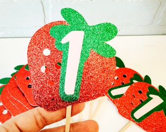 Strawberry Cupcake Toppers, Strawberry theme, Strawberry birthday, Berry Sweet, Berry First, Sweet One, Sweet One Banner, Berry Birthday