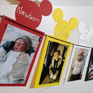 Mickey First Birthday / Mickey Photo Banner / Mickey Theme / Monthly Photo Banner / Mickey Party