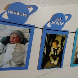 Space Photo Banner / First Trip Around The Sun / First Birthday Photo Banner / Monthly Photo Banner / Planet Banner /Out of this world