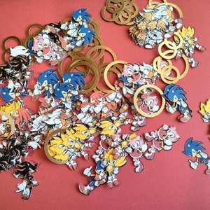 Sonic Confetti, Sonic Characters, Sonic theme, Sonic birthday party, *Single Sided Confetti*