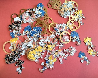 Sonic Confetti, Sonic Characters, Sonic theme, Sonic birthday party, *Single Sided Confetti*