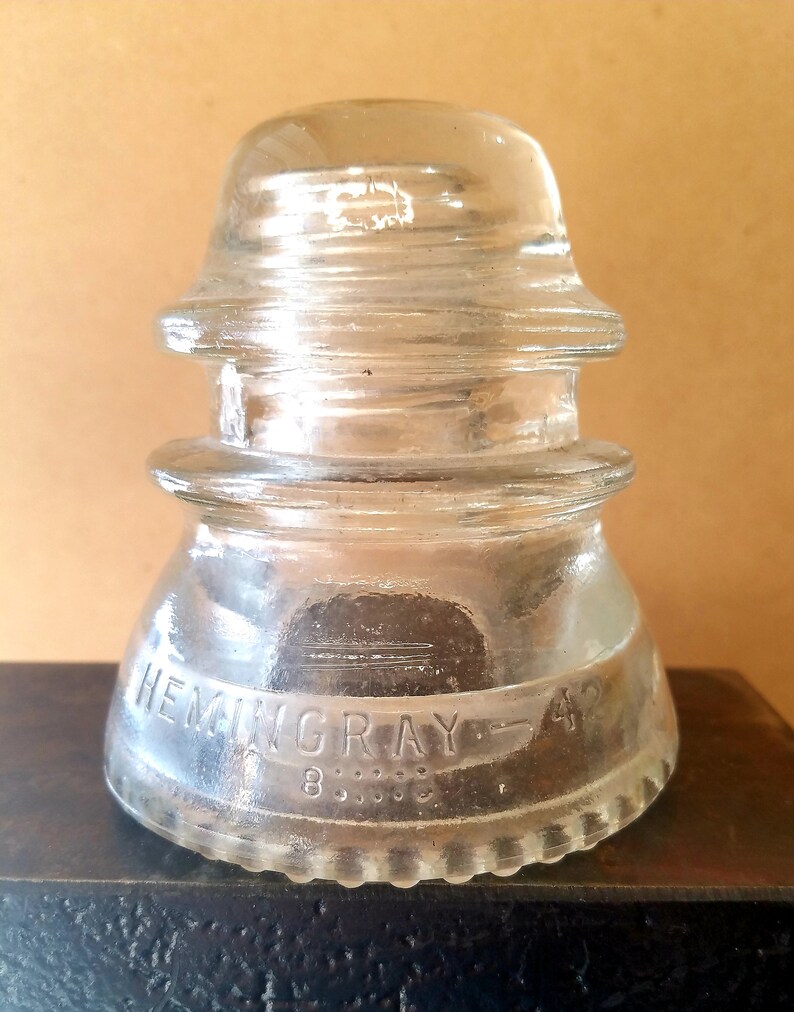 Vintage Hemingray No 42 Clear Glass Insulator Etsy