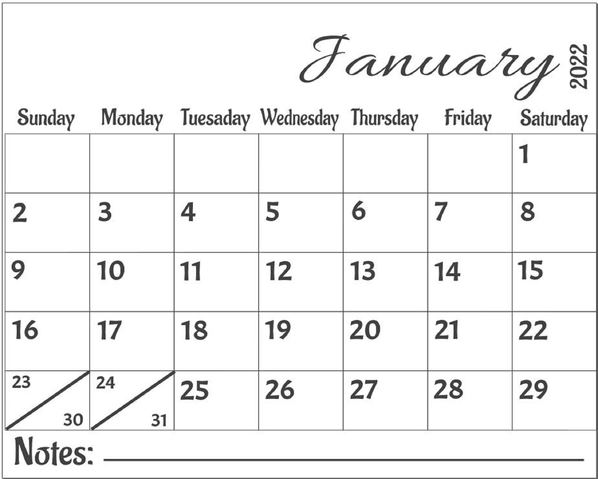 2022 calendar printable desk calendar monthly etsy
