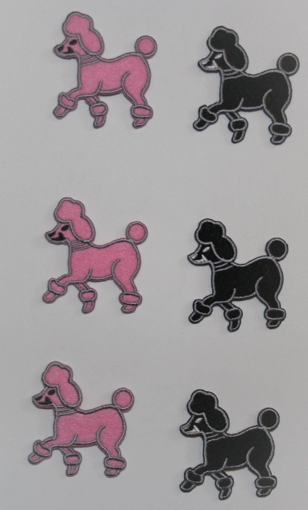 Poodle Applique Assorted 1 3/4 Wide 3 Black & 3 Pink Total of 6 Poodles. Same Day Shipping. - Etsy