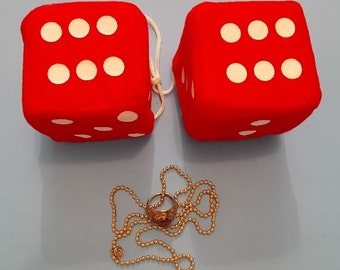 1950s Dice With Going Steady Ring & Chain With Dice Color Options