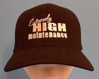 Extremely High Maintenance Hat. Flex Fit SM/MD Black