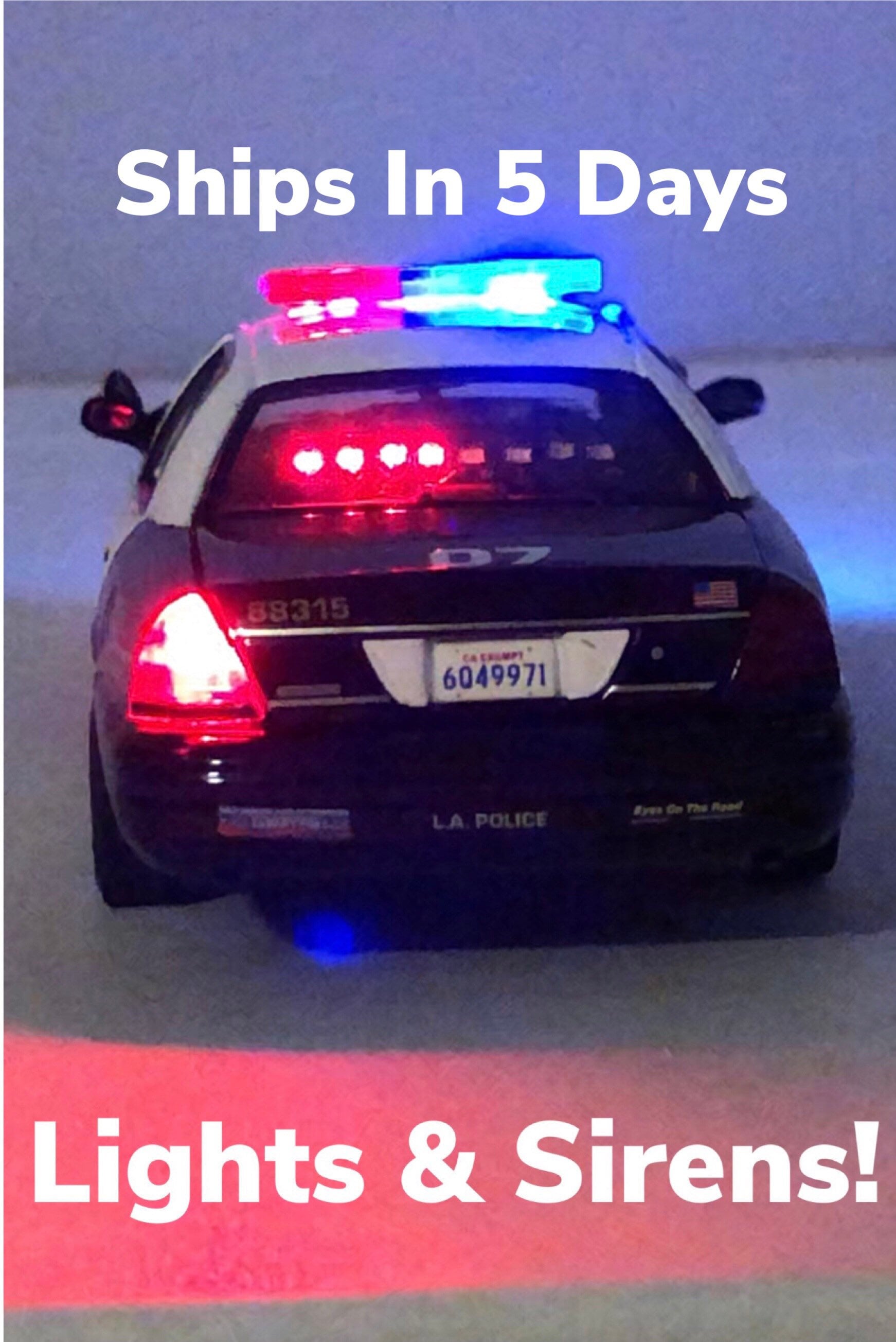 Toy police car with lights and sirens Etsy