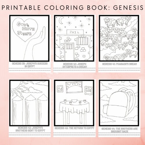 Genesis Coloring Book, Bible Study, Digital Download, Print at Home and