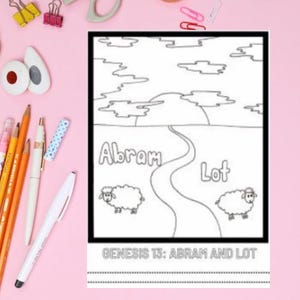 Genesis 13 Coloring Page - Abram and Lot | Printable Bible Study Activity | Digital Download for Kids & Adults