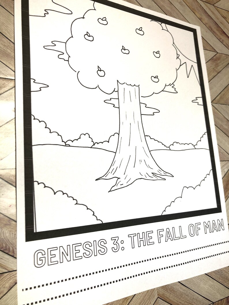 Genesis 3: the Fall of Man, A Digital Download Coloring Page, Print ...