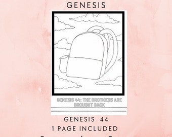 Genesis 44: The Brothers are Brought Back, A Digital Download Coloring Page, Print Yourself and Color the Way You Wish