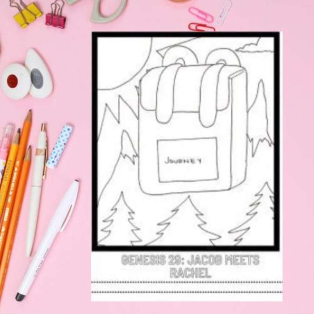 Jacob Meets Rachel - Genesis 29 Coloring Page | Bible Study Digital ...