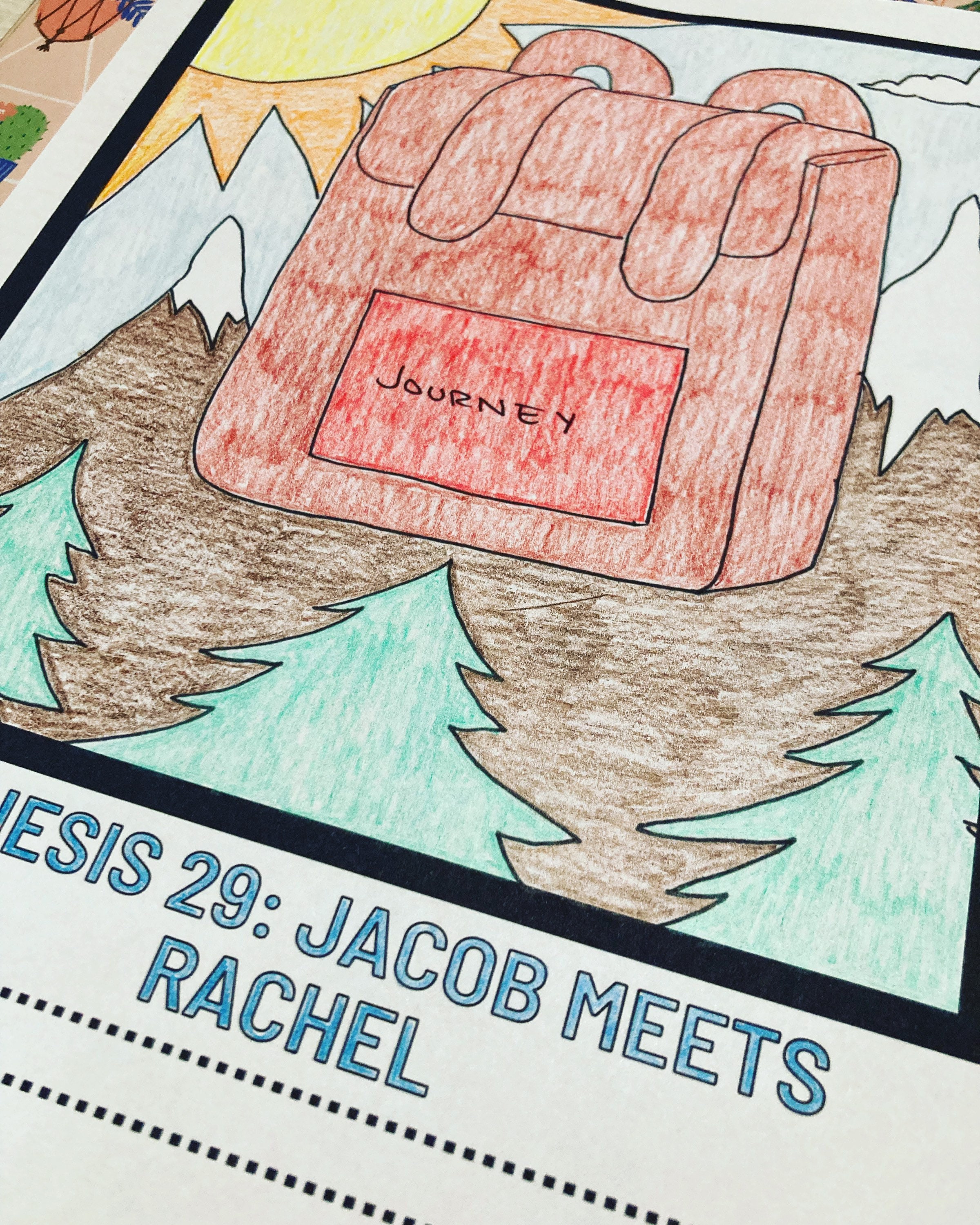 Genesis 29: Jacob Meets Rachel, A Digital Download Coloring Page, Print ...