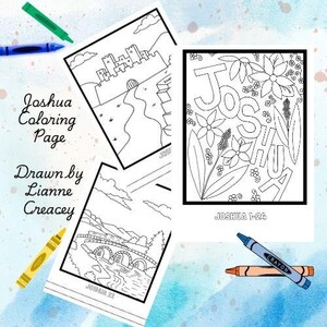 Joshua Coloring Book | Printable Faith-Based Coloring Pages | Christian Scripture | Inspirational Digital Download
