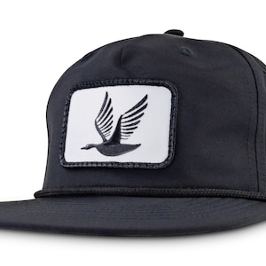 Goose Band Patch Rope Tech Hat Snapback Black