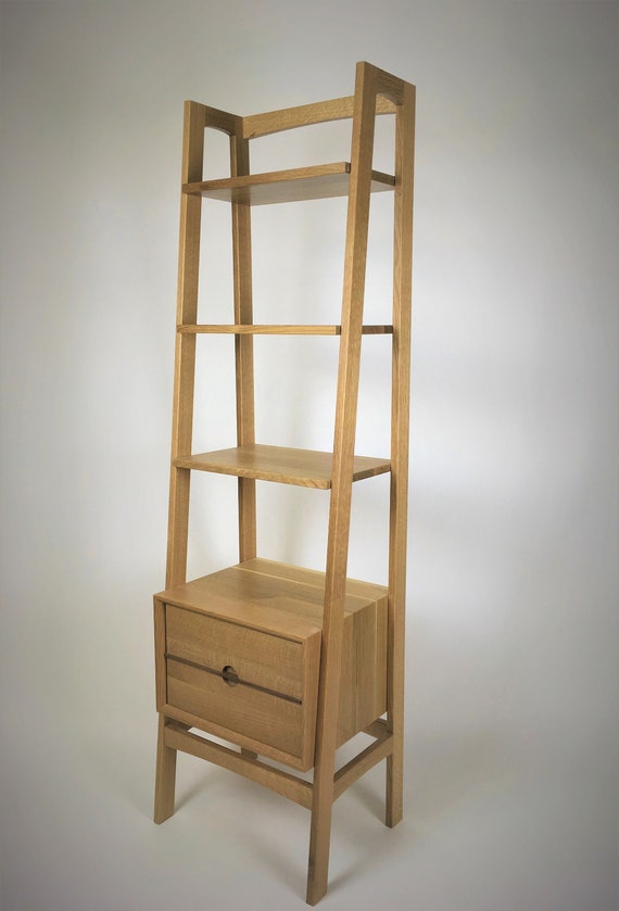 Mid Century Modern Bookcase Mid Century Bookshelf Ladder Etsy