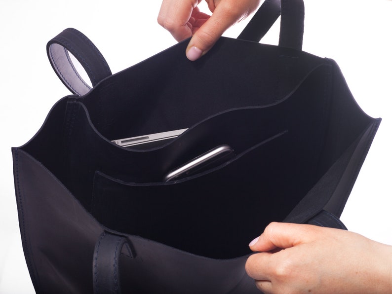 Women Leather Purse Leather Tote Bags for Women Leather Tote Bag Navy Blue Tote Leather Tote Navy Blue Leather Tote Bag Gift Women