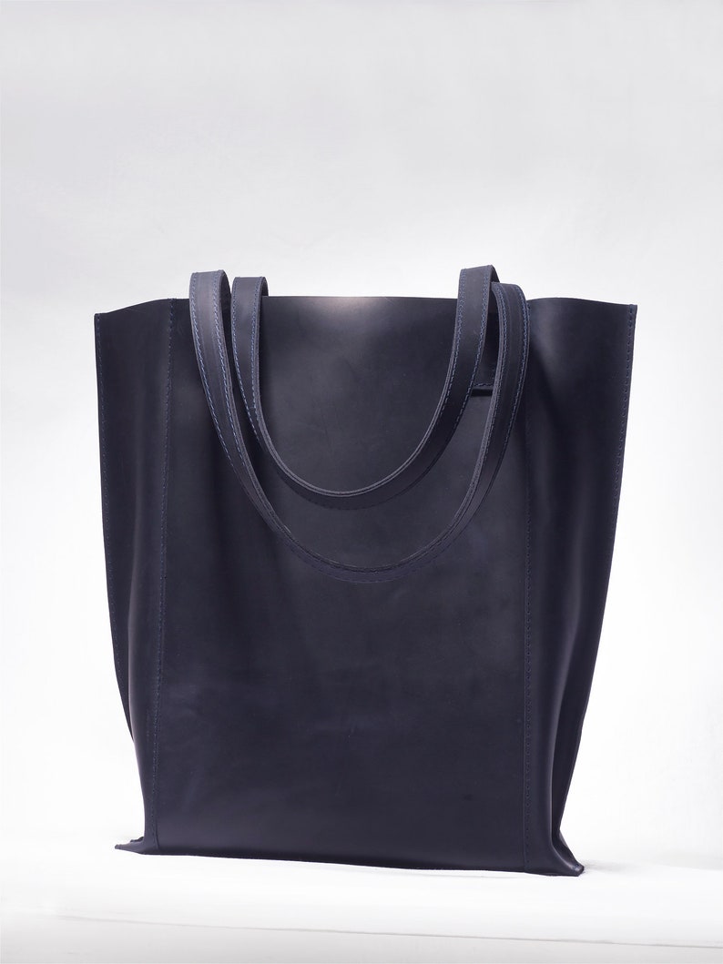 Women Leather Purse Leather Tote Bags for Women Leather Tote Bag Navy Blue Tote Leather Tote Navy Blue Leather Tote Bag Gift Women