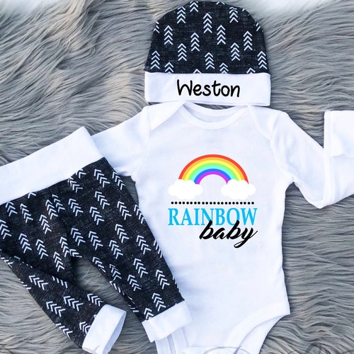 Rainbow Baby IVF Baby Boy Coming Home Outfit Newborn Baby Etsy