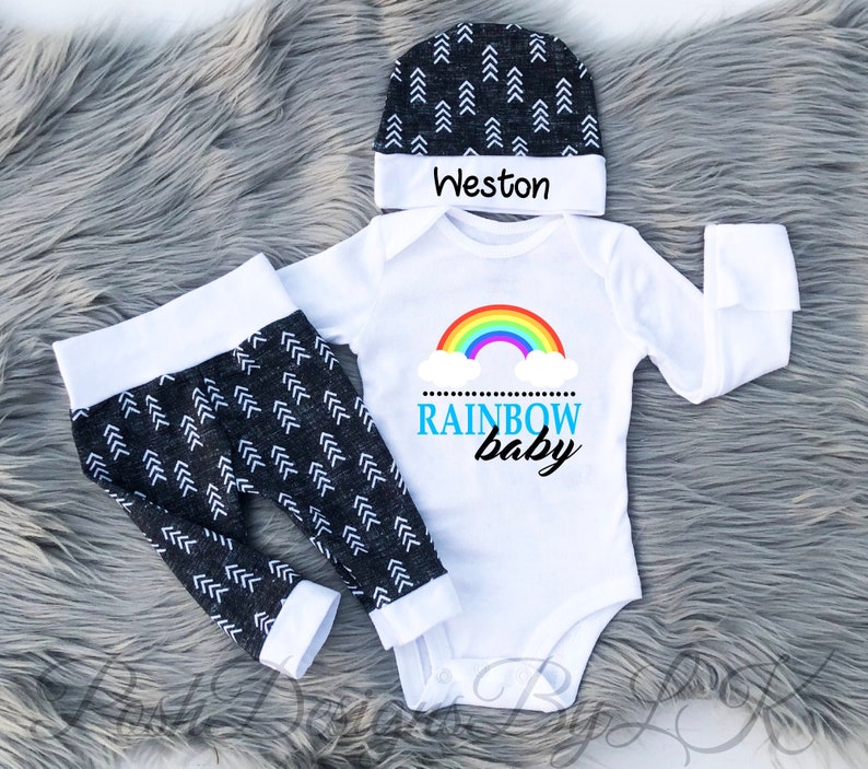 Rainbow Baby IVF Baby Boy Coming Home Outfit Newborn Baby Etsy