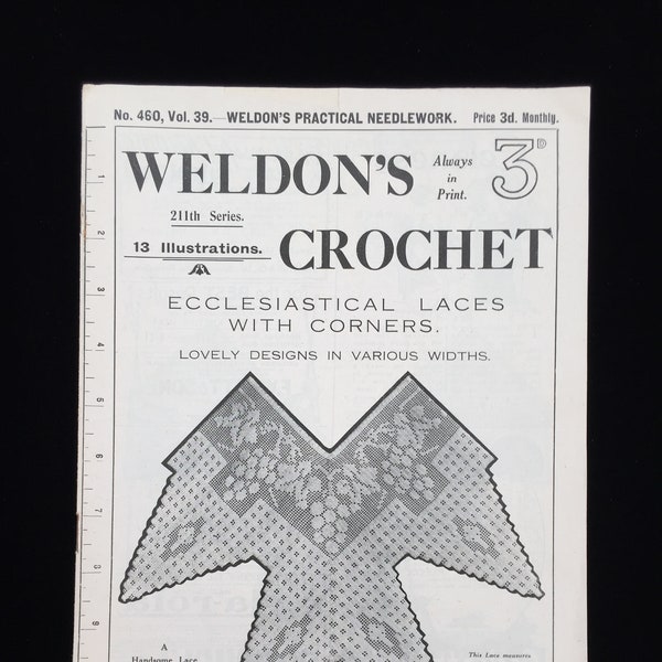 Vintage 1920s Weldon's Practical Needlework No. 460, Vol. 39. 211th Series Pattern Book Only Hard Copy "Crochet"