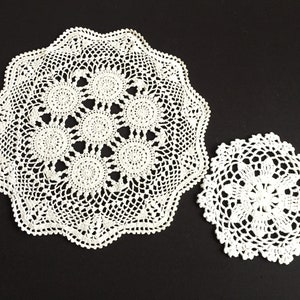 Set of 2 Crochet Lace Doilies