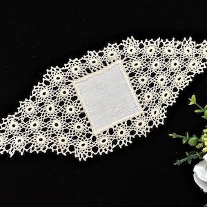 Antique Linen Sandwich Doily with Crochet Lace