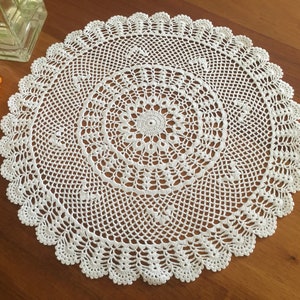 Large Crochet Lace Doily or Table Center Mat