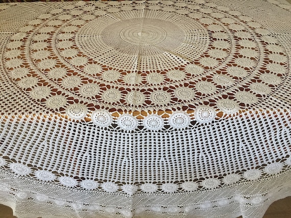 ヴィンテージ☆大きなテーブルクロス☆刺繍☆ドロンワーク
