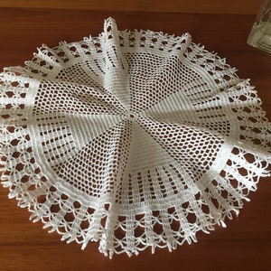 Ruffled Crochet Lace Doily or Table Center Mat