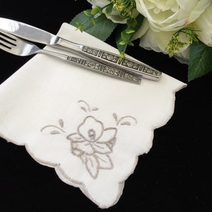 Embroidered Linen Napkin, Happily Single!