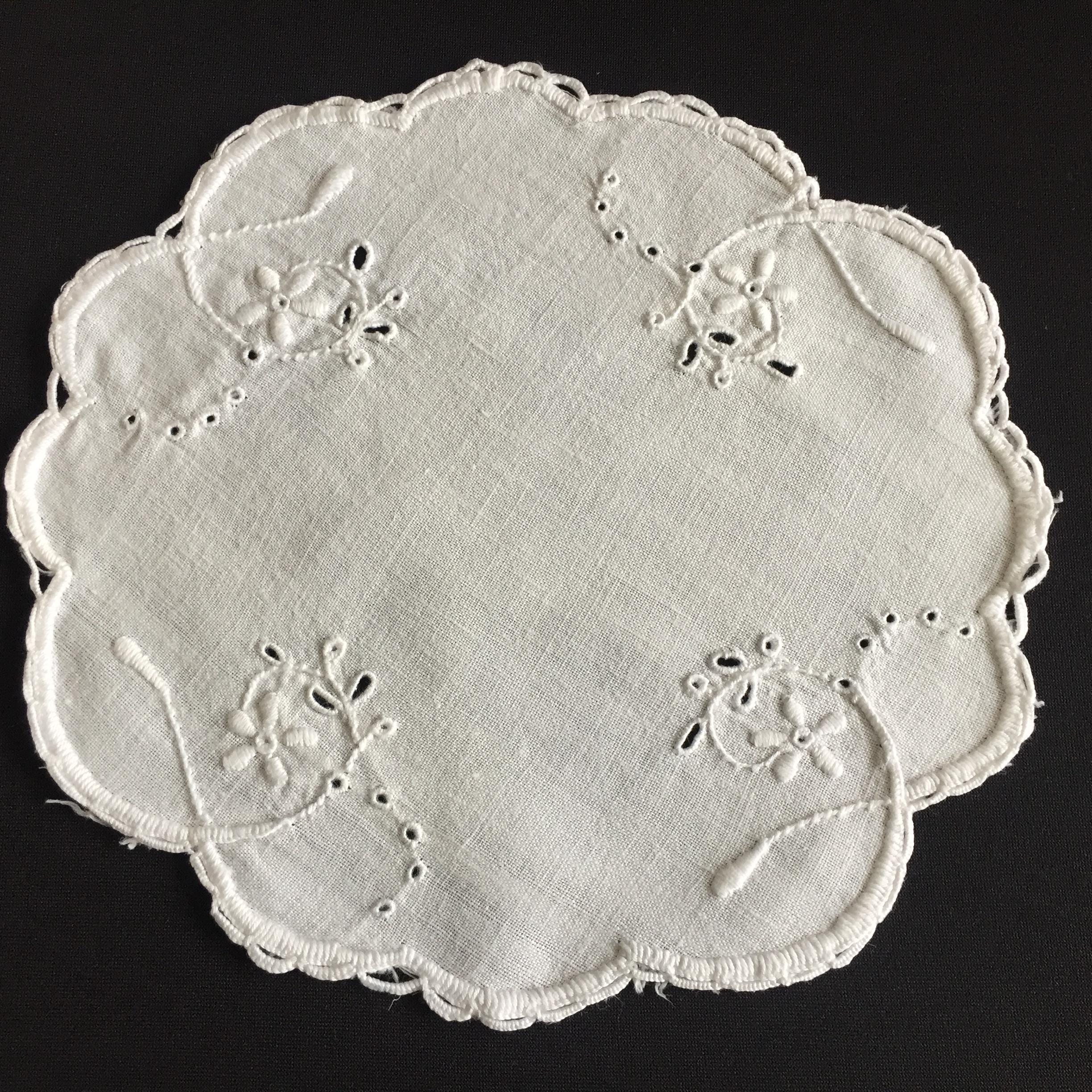 アンティークフランス マルチカラー手刺繍 チューリップ＆ローズ