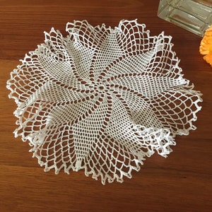 Ruffled Crochet Lace Doily or Table Center Mat