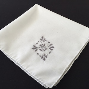 Hand Embroidered Cloth Napkin with Hand Stitched Hem. Happily Single!