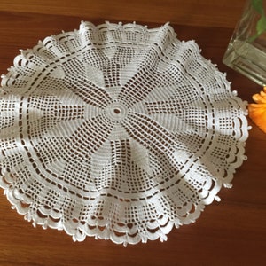 Ruffled Crochet Lace Doily or Table Center Mat