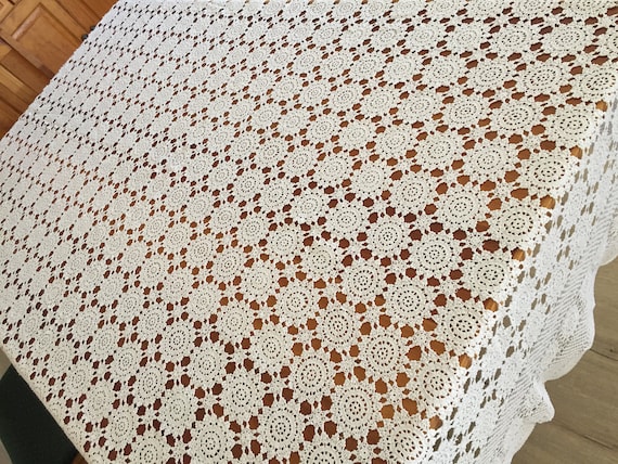Crocheted tablecloth discount