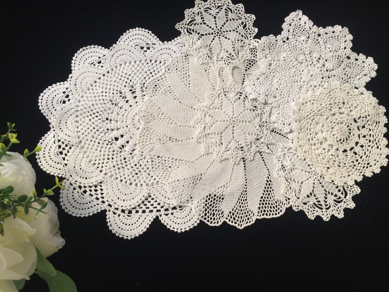 Bulk Pack of 6 White Crochet Lace Doilies - Etsy Australia