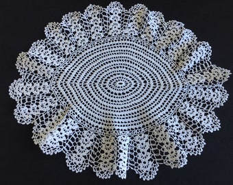 Vintage Crochet Doily - White Rectangle Doily - Etsy