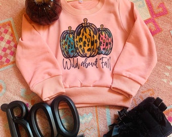 Wild about Fall Crewneck light weight Sweater