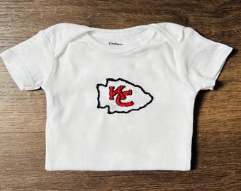 NFL Kansas City Chiefs Onesie | Go Chiefs | KC Chiefs Kingdom | Infant Onesie Football | Baby Boy Girl Clothes | Unique Handmade Bodysuit