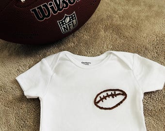 NFL Football Baby Onesie Hand Embroidered | Bodysuit | Infant Boy Girl Clothing | Dainty | Handmade | Unique