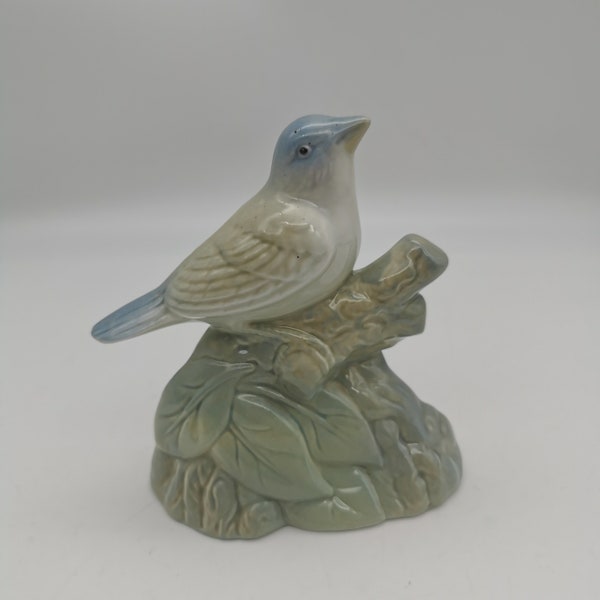 Vintage Garden Blue Bird Ornament Figurine Porcelanas M. Requena Valencia, Spain