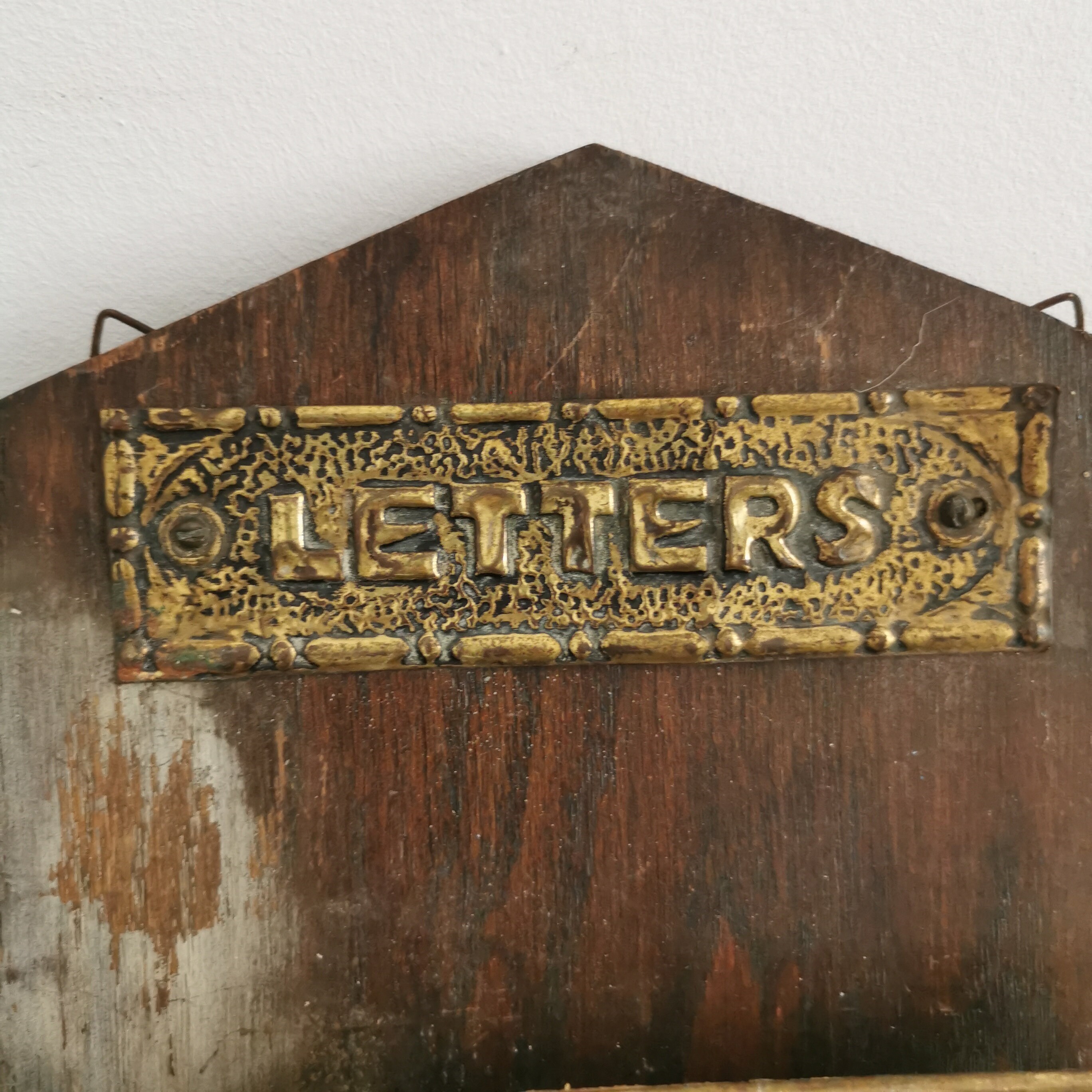 Vintage Wooden and Brass Letter Rack for Wall Mounting. Etsy UK